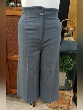 Spiegel High-Waisted Grey Wide-Leg Culottes / Gaucho Pants